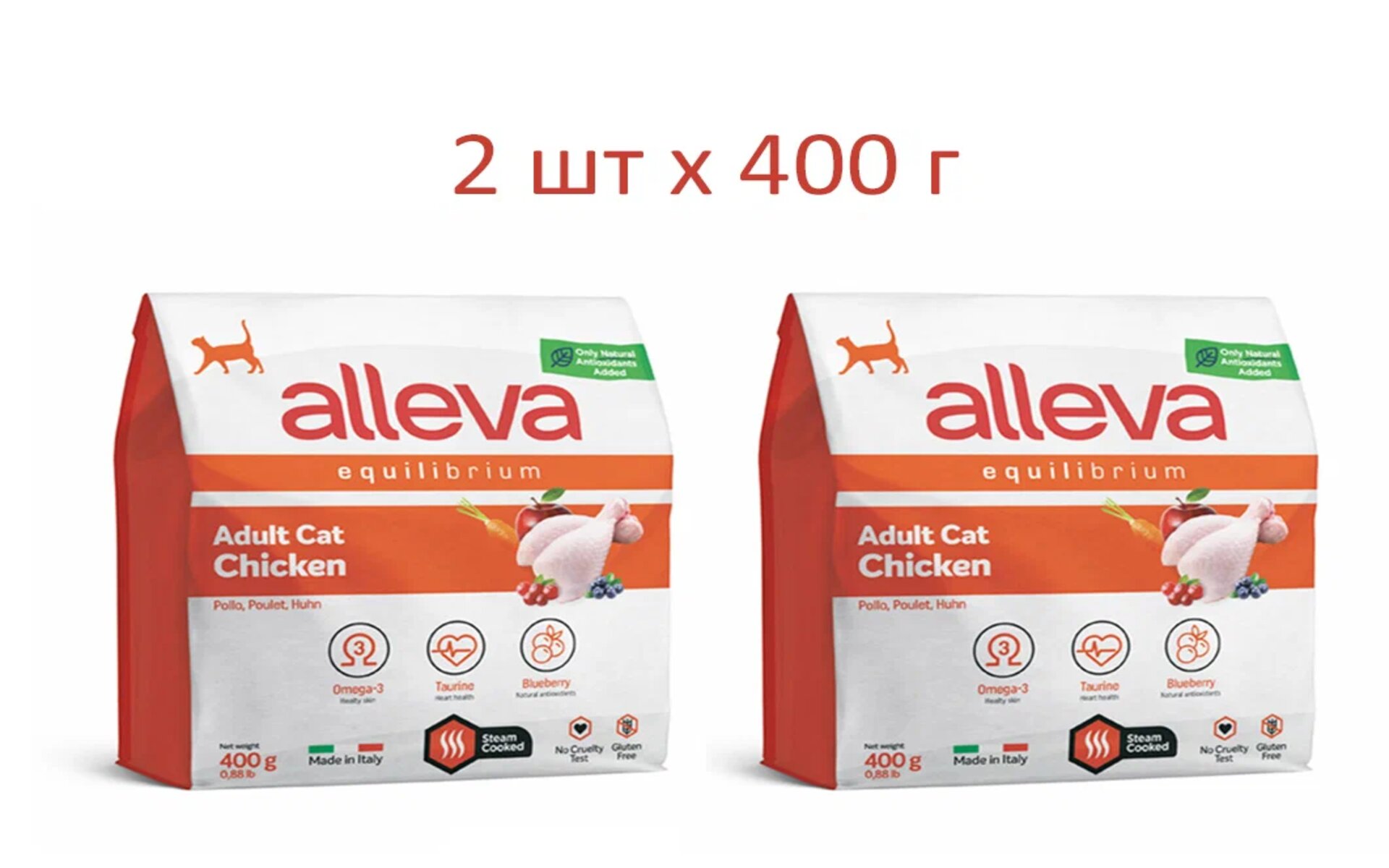 Сухой корм премиум-класса Alleva Equilibrium Chicken, разработанный на основе курицы, идеально сбалансирован и содержит все необходимые питательные вещества для поддержания здоровья и активности взрослых кошек всех пород и возрастов
