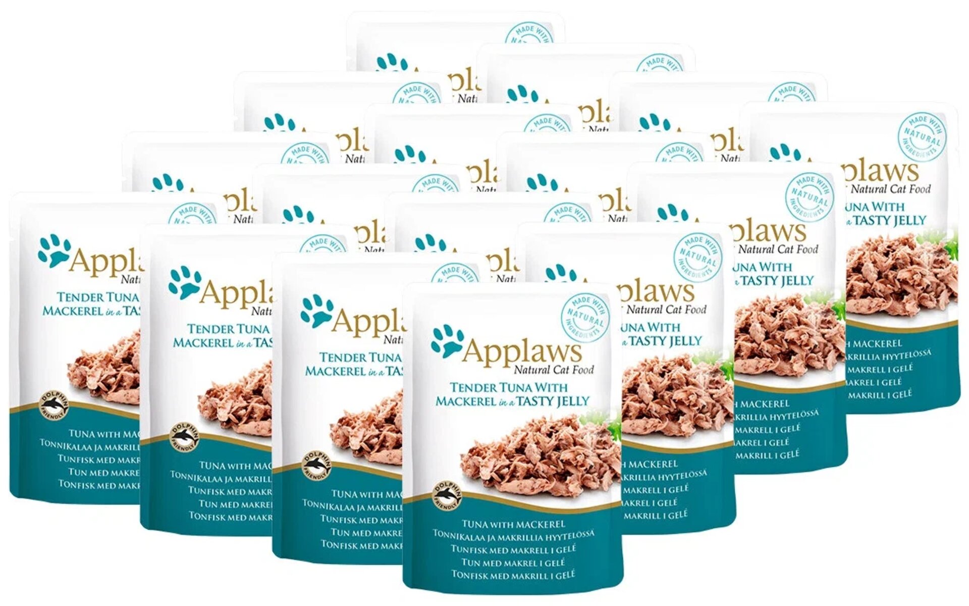 Влажный беззерновой корм для кошек Applaws с тунцом и скумбрией, 70 г – это нежные кусочки в аппетитном желе из свежего мяса или рыбы. Желе изготовлено из бульона с натуральными загустителями и помогает пищеварению кошек, легко переваривается, дает дополнительную влагу и способствует выводу шерсти. Кусочки в желе аппетитны на вид и вкус.
