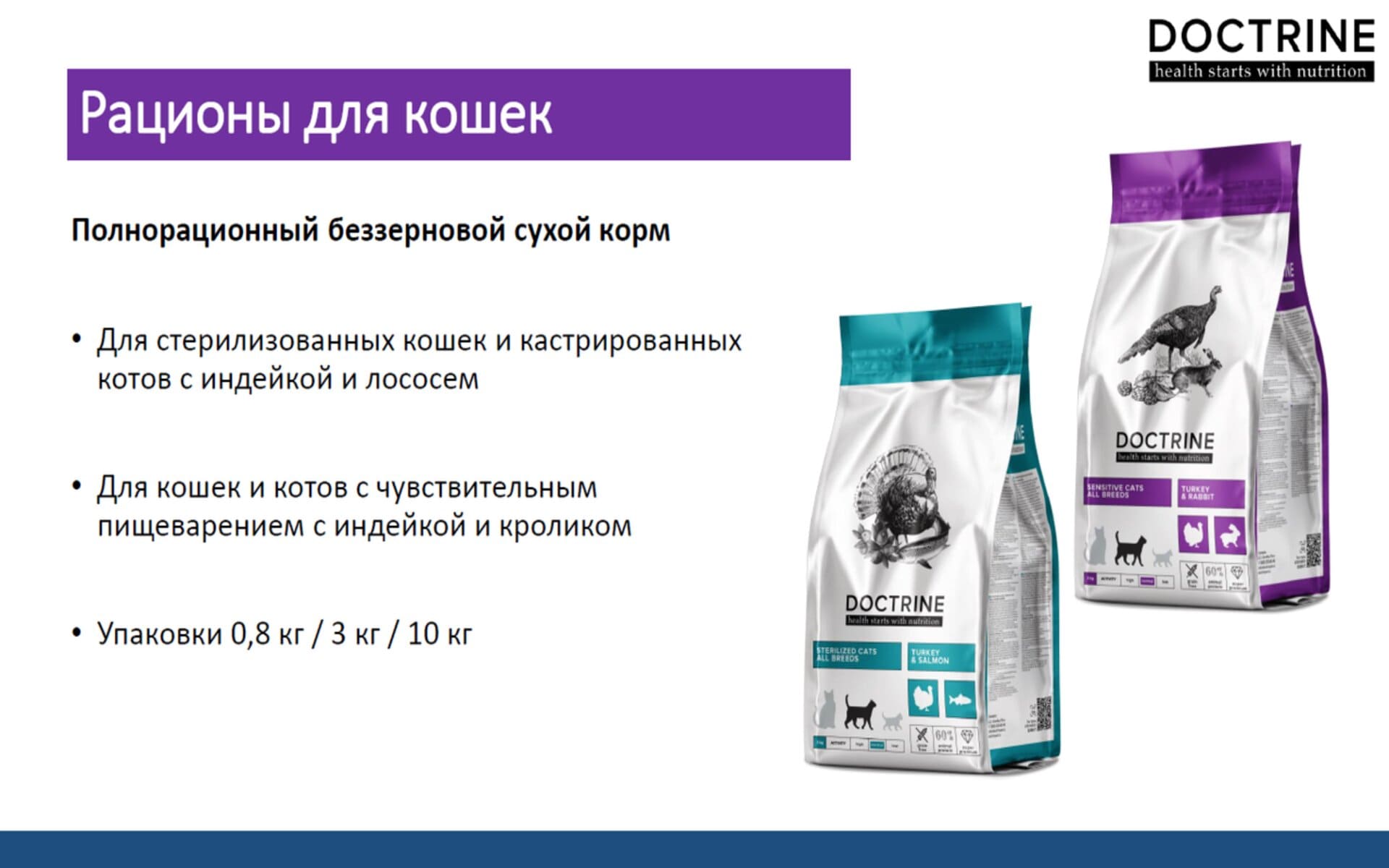 Если ваша кошка прошла через стерилизацию и имеет чувствительное пищеварение, то корм Doctrine может стать отличным выбором для её рациона. Этот корм разработан с учётом особых потребностей стерилизованных животных и кошек с чувствительным пищеварением, обеспечивая им полноценное и сбалансированное питание