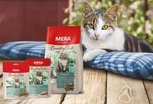 Корм для кошек Mera - это естественный полноценный рацион для вашего питомца. Он создан на натуральной высококачественной основе без химических консервантов, ароматизаторов или красителей. Продукт содержит Omega-3, Omega-6 жирные кислоты, а также хондроитин и глюкозамин