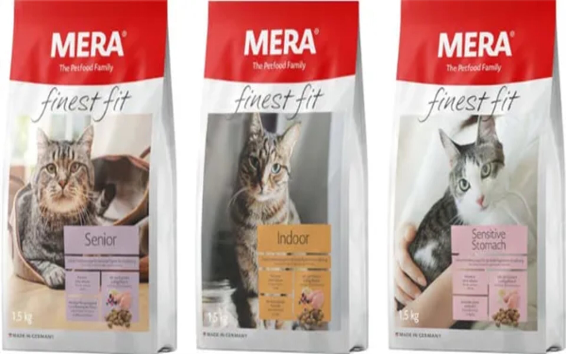 Корм для кошек Mera предлагает широкий выбор продуктов, которые учитывают потребности кошек разного возраста, размера, а также их индивидуальные особенности и предпочтения