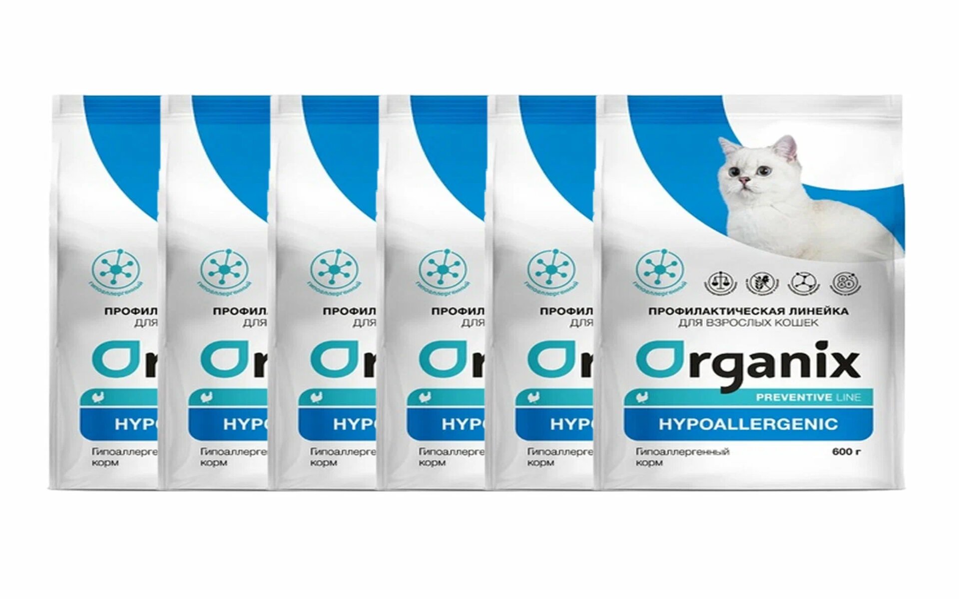 Organix Hypoallergenic — специальный корм для кошек, снижающий риск аллергических реакций. В его составе нет курицы и пшеницы, что может вызывать аллергию, а также омега-6 и омега-3 жирные кислоты, благотворно влияющие на кожу и шерсть и уменьшающие кожный зуд. Рекомендуется для кошек, склонных к аллергии, и для улучшения состояния кожи и шерсти.
