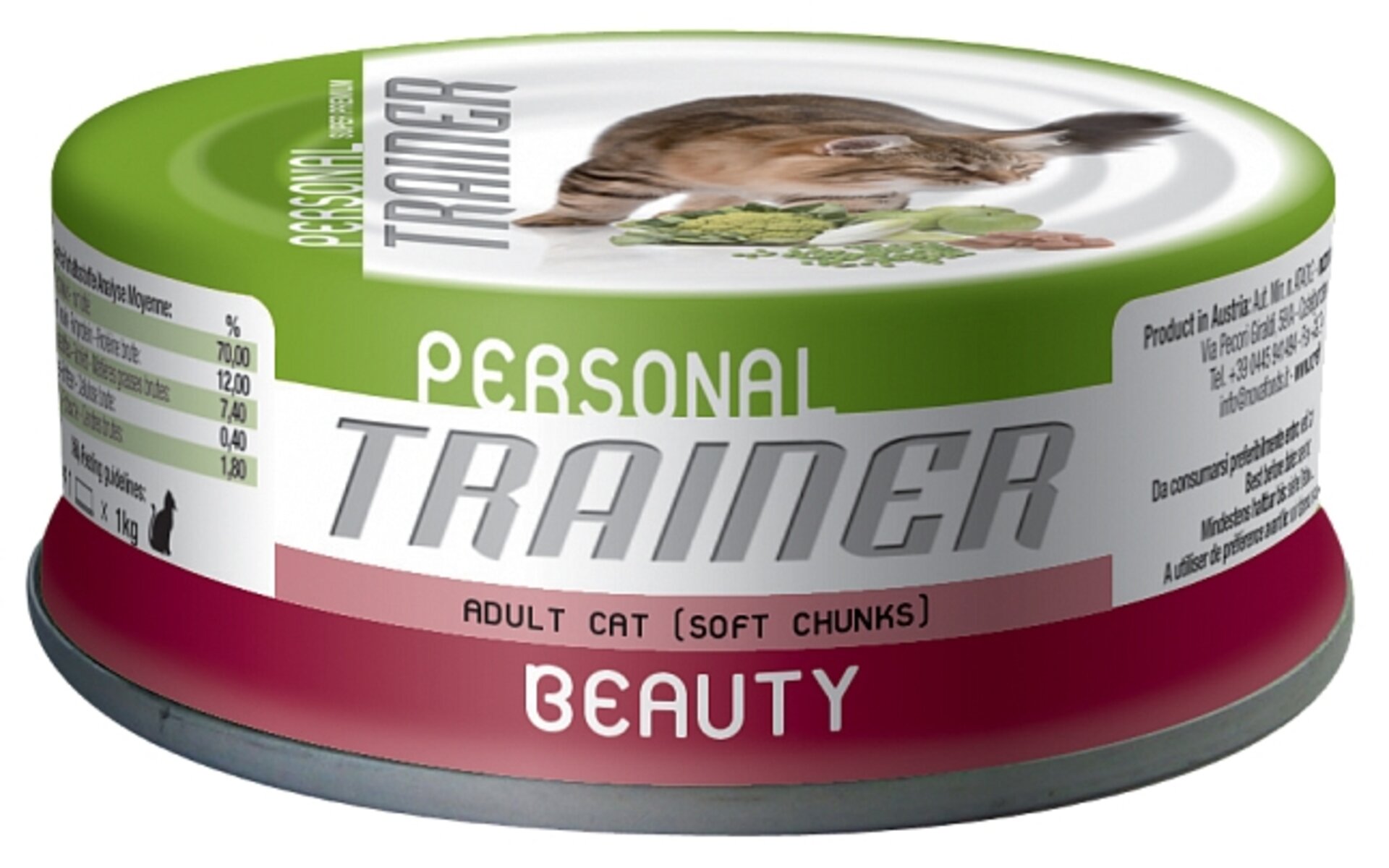 Trainer Adult cat Beauty — влажный корм для взрослых кошек, разработанный для поддержания красоты и здоровья питомца. Он содержит все необходимые питательные вещества, витамины и минералы, способствующие сохранению блеска и здоровья шерсти, а также увлажнению кожи