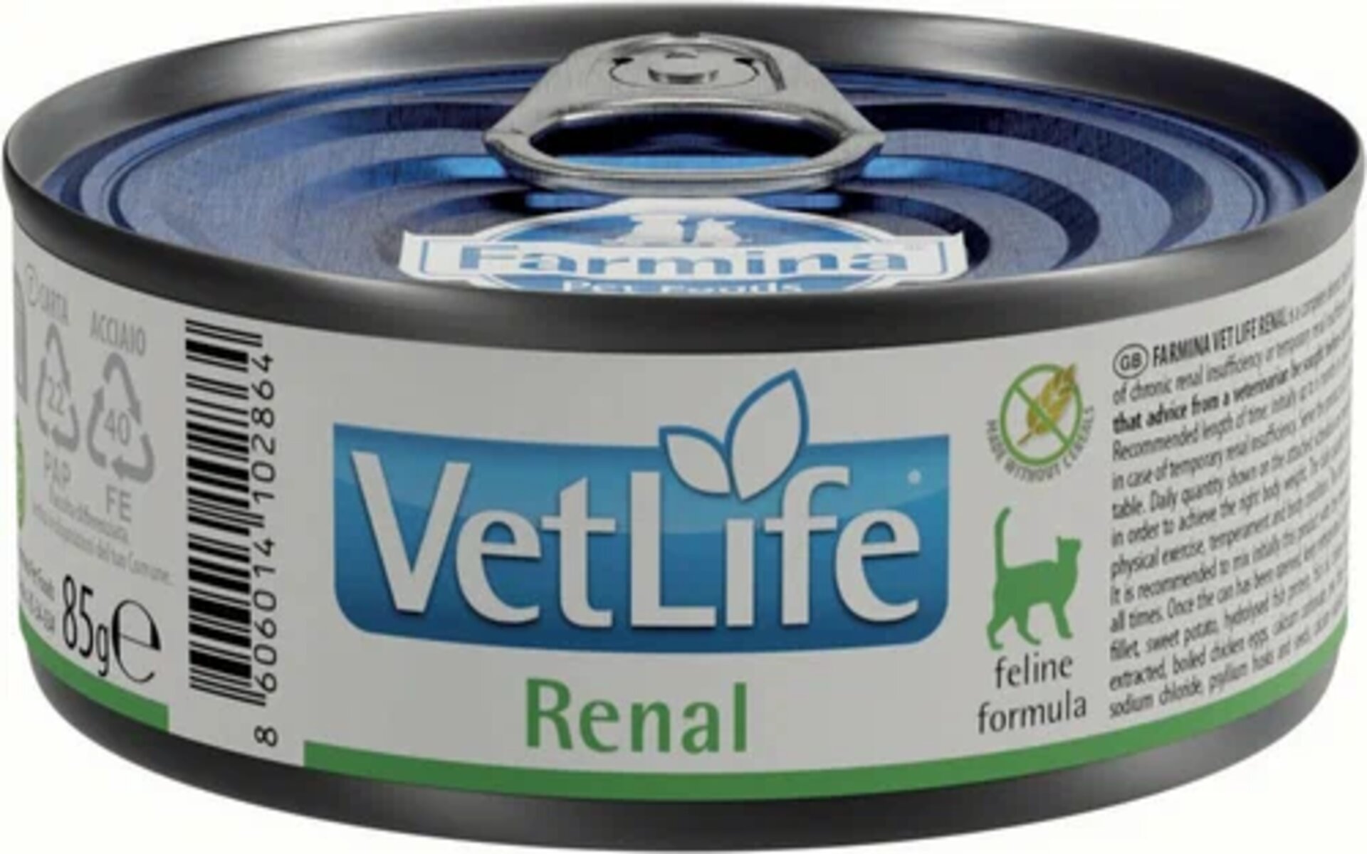 Корм для кошек Vet Life Renal — полнорационный диетический влажный корм, созданный для поддержания здоровья почек у кошек с почечной недостаточностью. Он содержит пониженное количество фосфора и тщательно отобранные белки высокой биологической ценности, что обеспечивает оптимальный баланс питательных веществ.