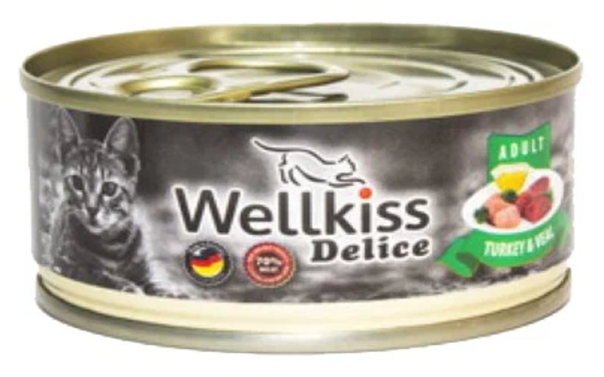 Корм для кошек Wellkiss Delice с индейкой и телятиной разработан для взрослых кошек с чувствительным пищеварением. В его составе есть все необходимые витамины и минералы для здоровья и настроения вашего питомца